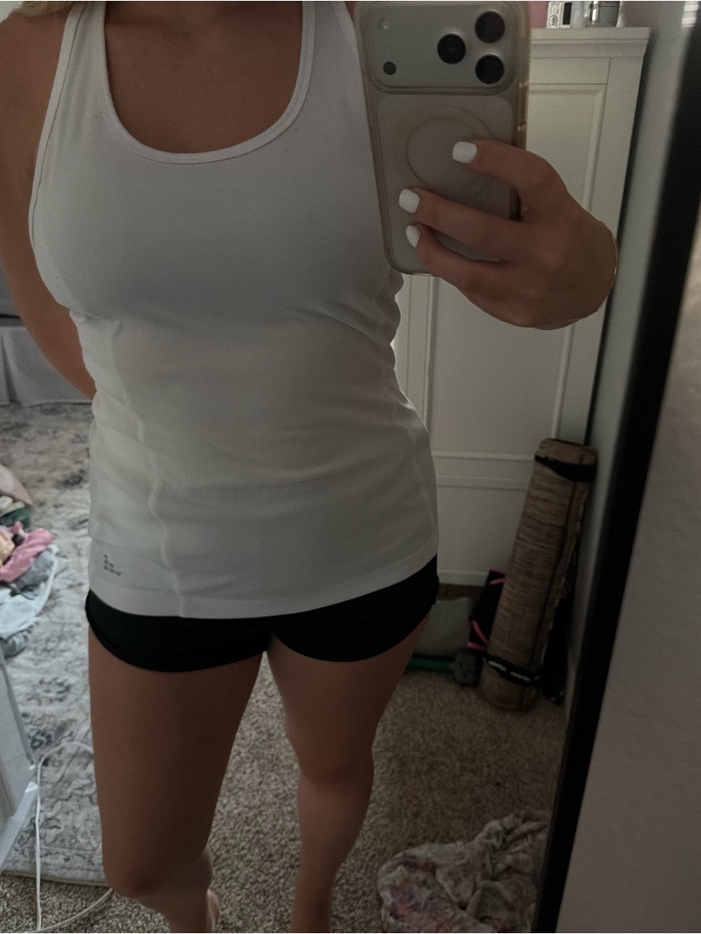 bcg White Racerback Athletic Tank Top